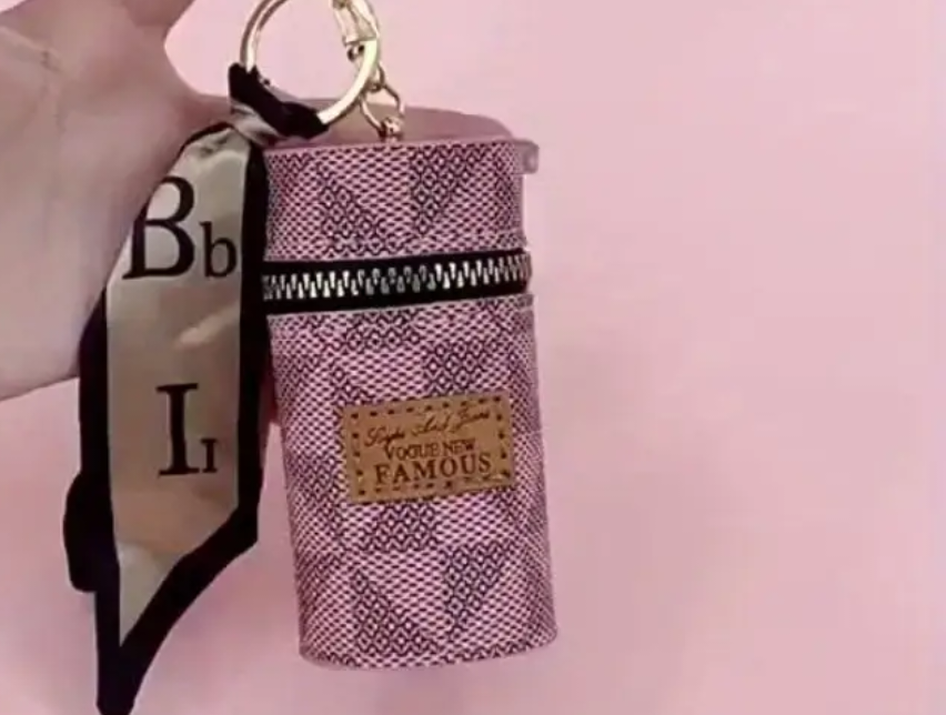 Fashion Mini Vintage Wallet with Scarf Embellishment - Portable Zipper Lipstick Bag, Women'S Fashion Accessories